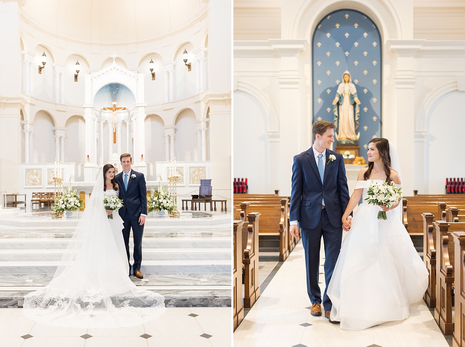 bride and groom church photos  | Fall Wedding at The Meadows in Raleigh | Raleigh NC Wedding Photographer