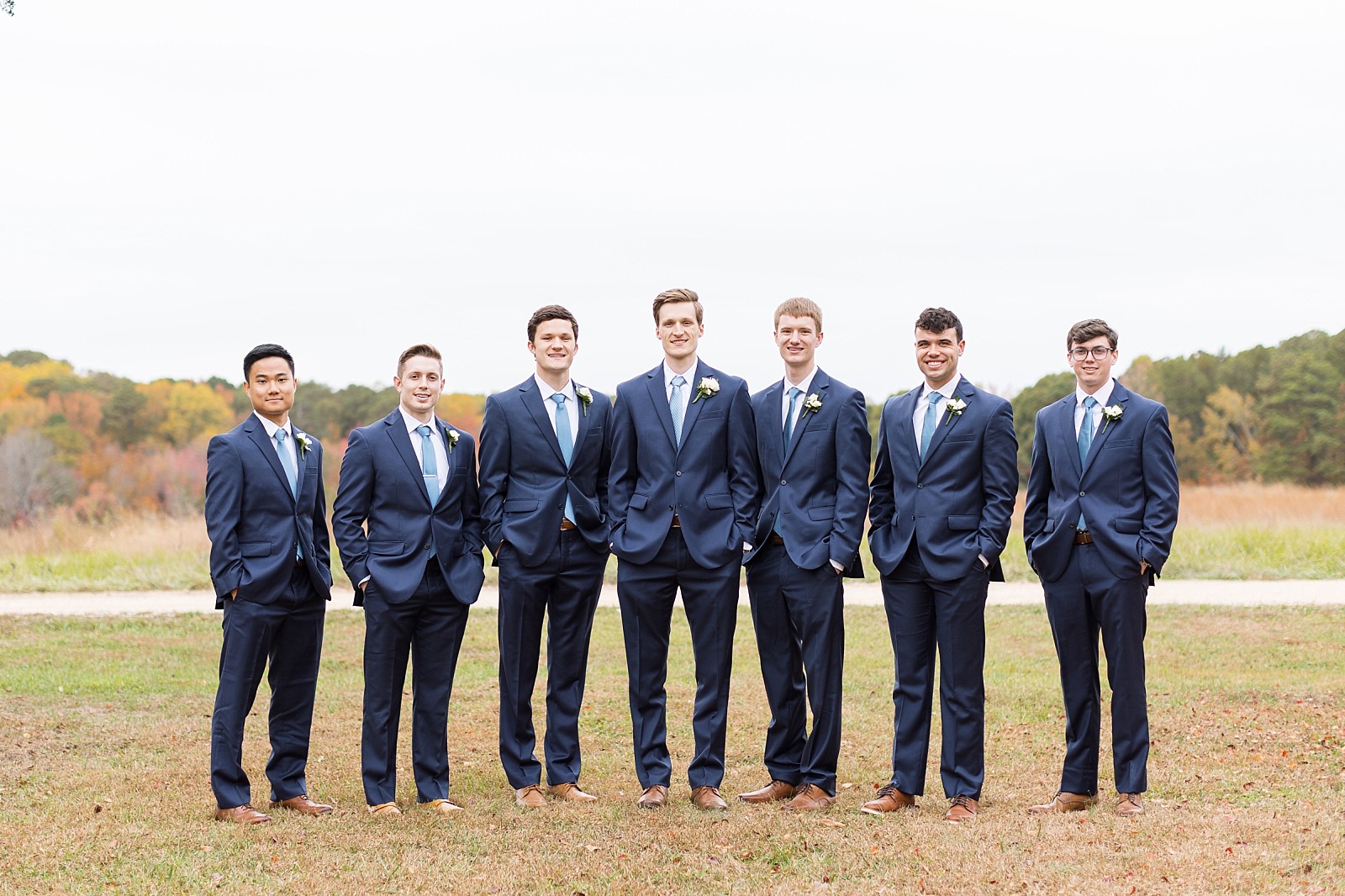 Groomsmen | Fall Wedding at The Meadows in Raleigh | Raleigh NC Wedding Photographer