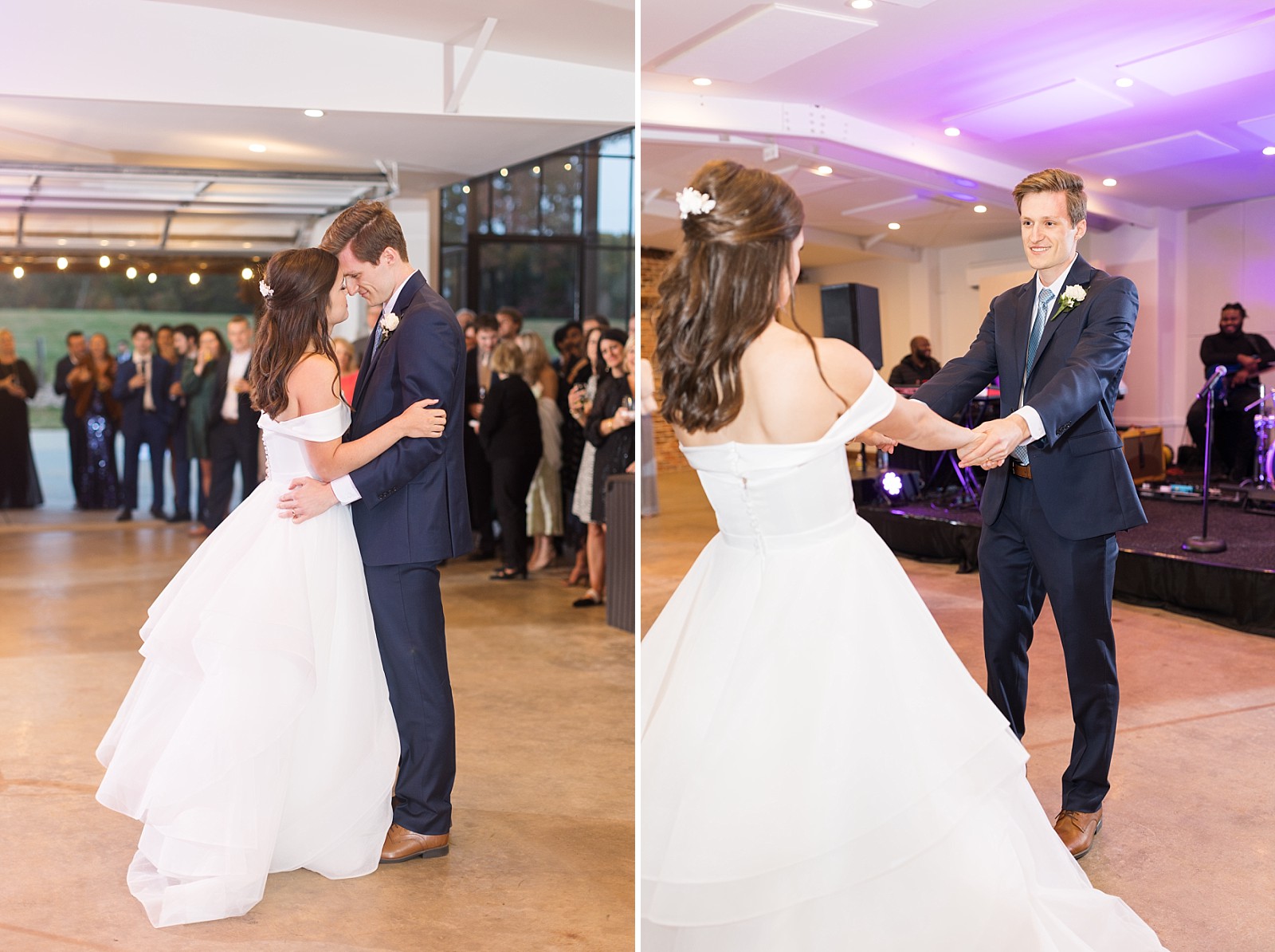 bride and groom during their first dance  | The Meadows in Raleigh | Raleigh NC Wedding Photographer