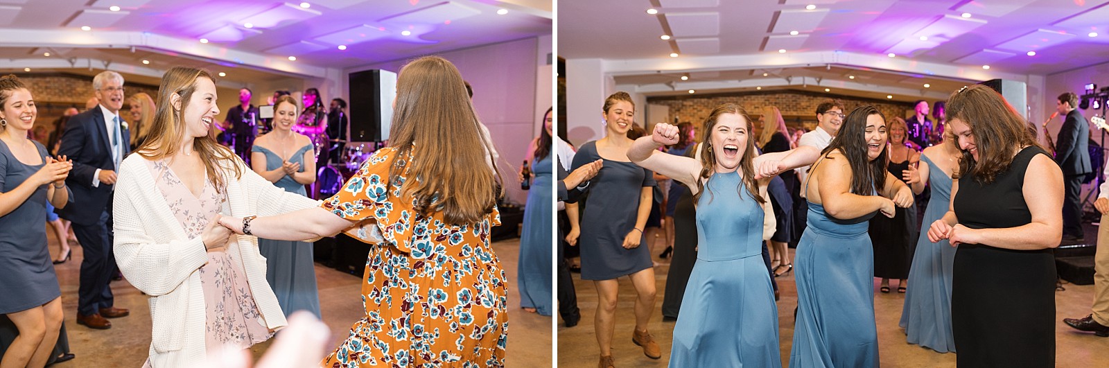 wedding guests dancing  | The Meadows in Raleigh | Raleigh NC Wedding Photographer