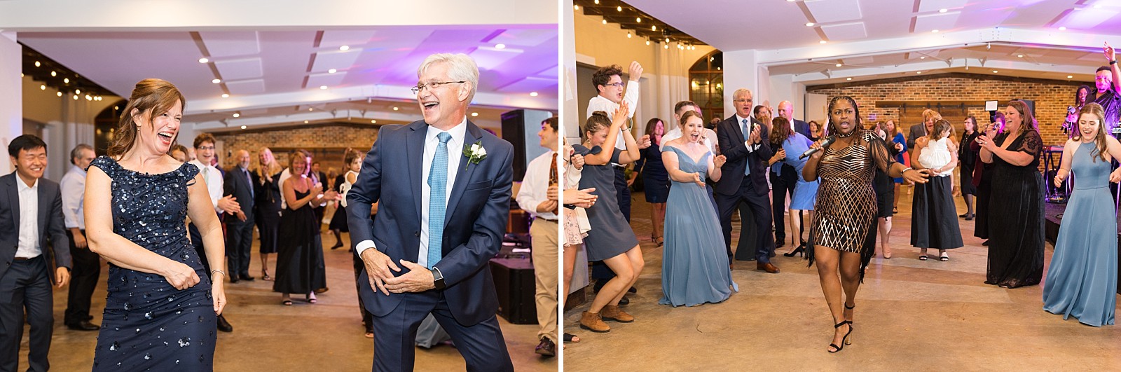 Brides parents dancing  | The Meadows in Raleigh | Raleigh NC Wedding Photographer