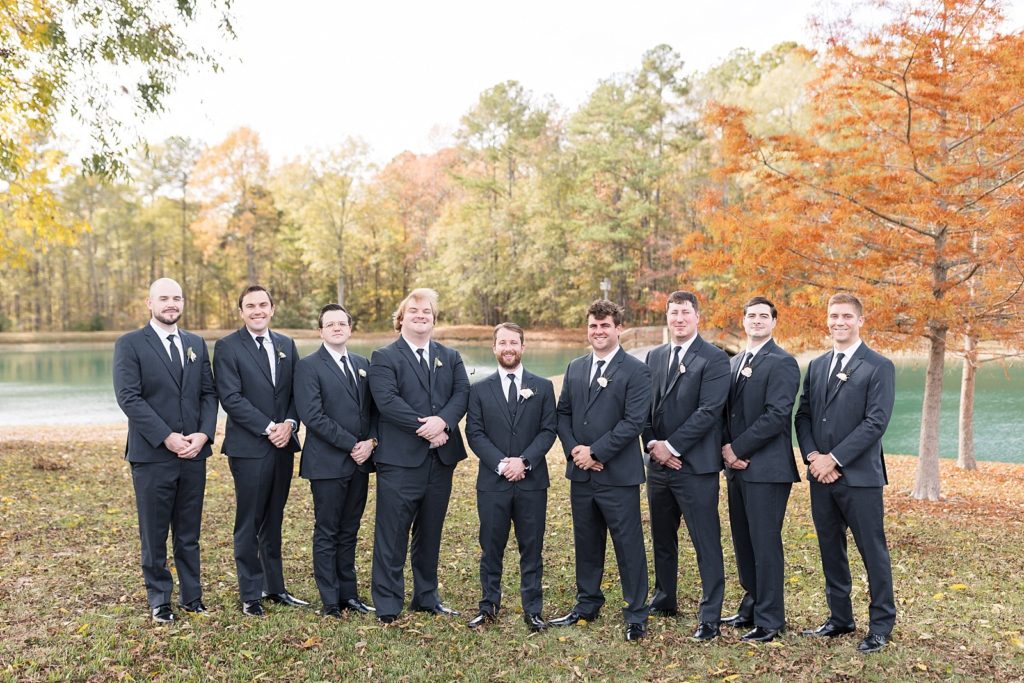 groomsmen  | Fall wedding at Walnut Hill in Raleigh NC | Raleigh NC wedding photographer 