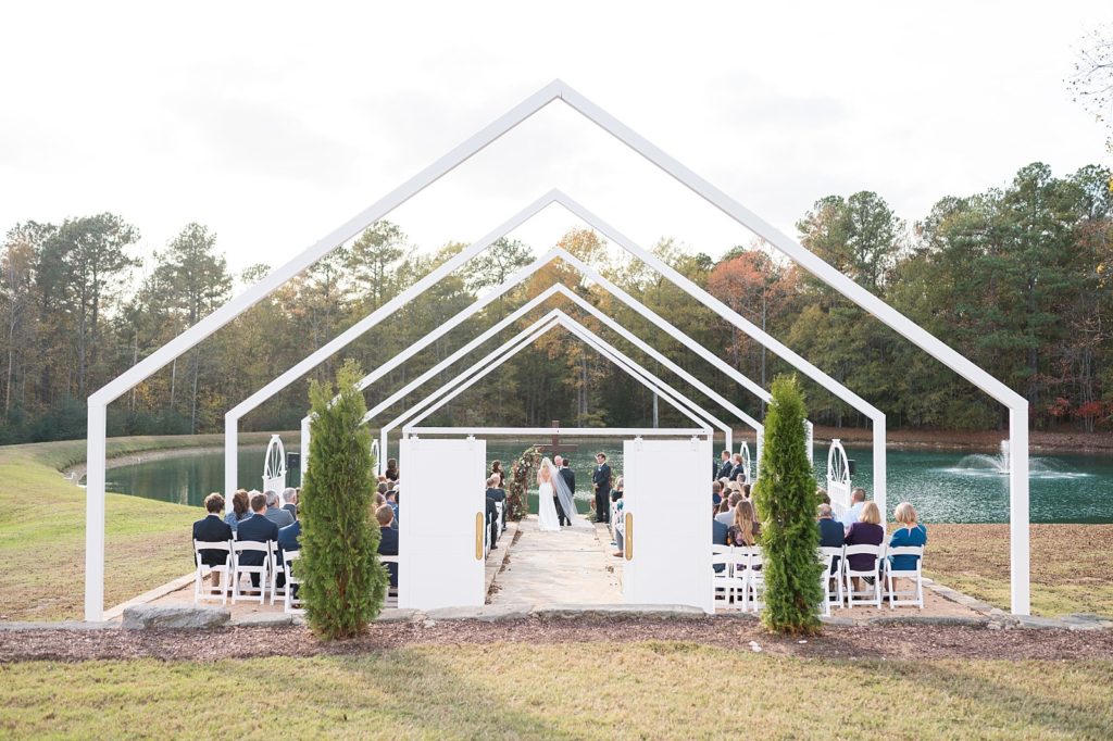 outside ceremony inspiration  | Fall wedding at Walnut Hill in Raleigh NC | Raleigh NC wedding photographer 