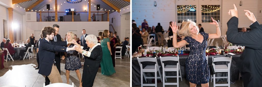 guests dancing | Fall wedding at Walnut Hill in Raleigh NC | Raleigh NC wedding photographer 