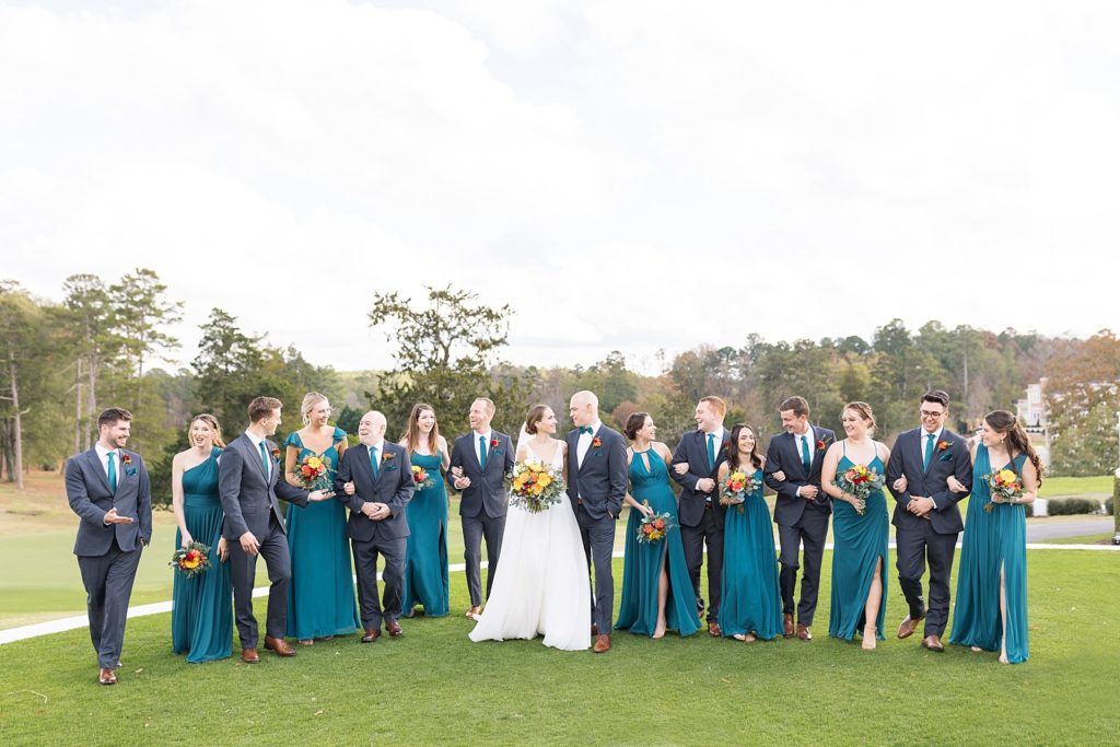 Fall wedding party | Fall wedding at Hope Valley Country Club | Durham Wedding | Raleigh NC wedding photographer 