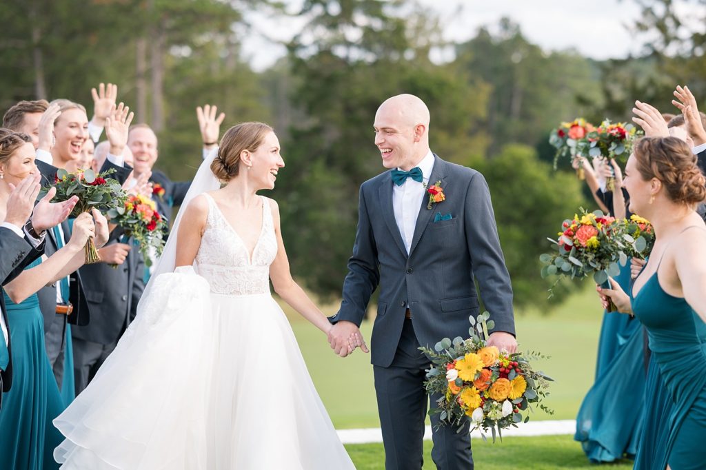 Fall bride and groom | Fall wedding at Hope Valley Country Club | Durham Wedding | Raleigh NC wedding photographer 
