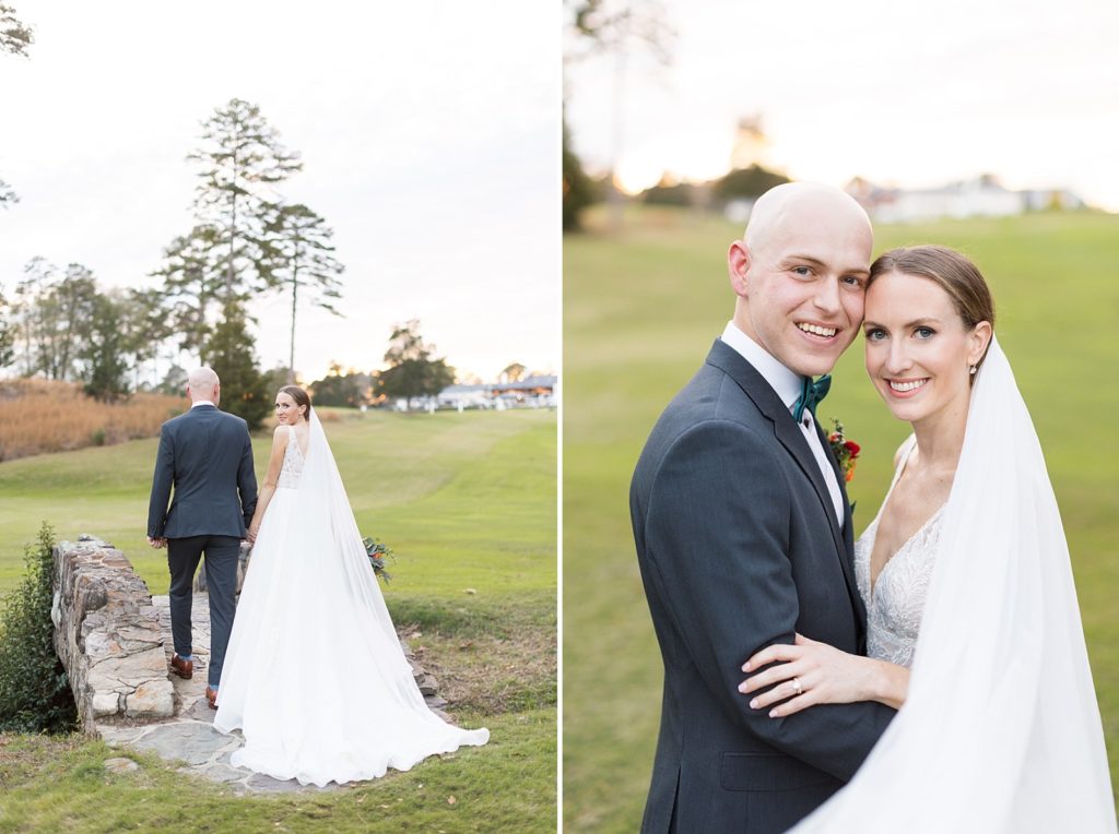 bride and groom  | Fall wedding at Hope Valley Country Club | Durham Wedding | Raleigh NC wedding photographer 