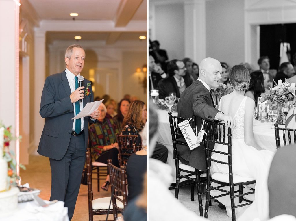 father of the bride speech  | Fall wedding at Hope Valley Country Club | Durham Wedding | Raleigh NC wedding photographer 