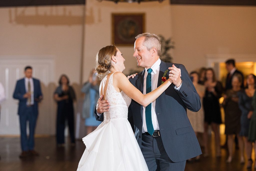 bride with her father for their dance  | Hope Valley Country Club | Durham Wedding | Raleigh NC wedding photographer 