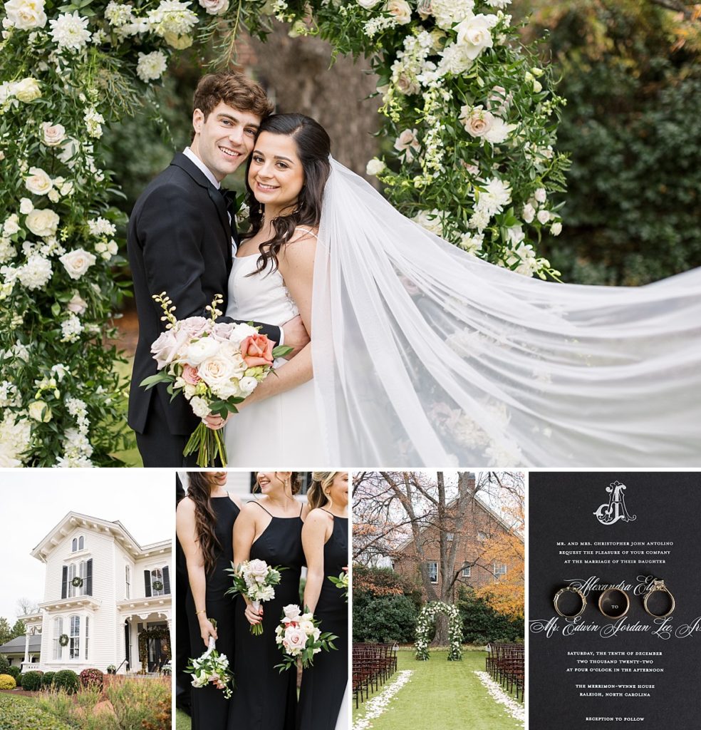 Classic Black and white wedding at Merrimon-Wynne | Raleigh NC Wedding Photographer 
