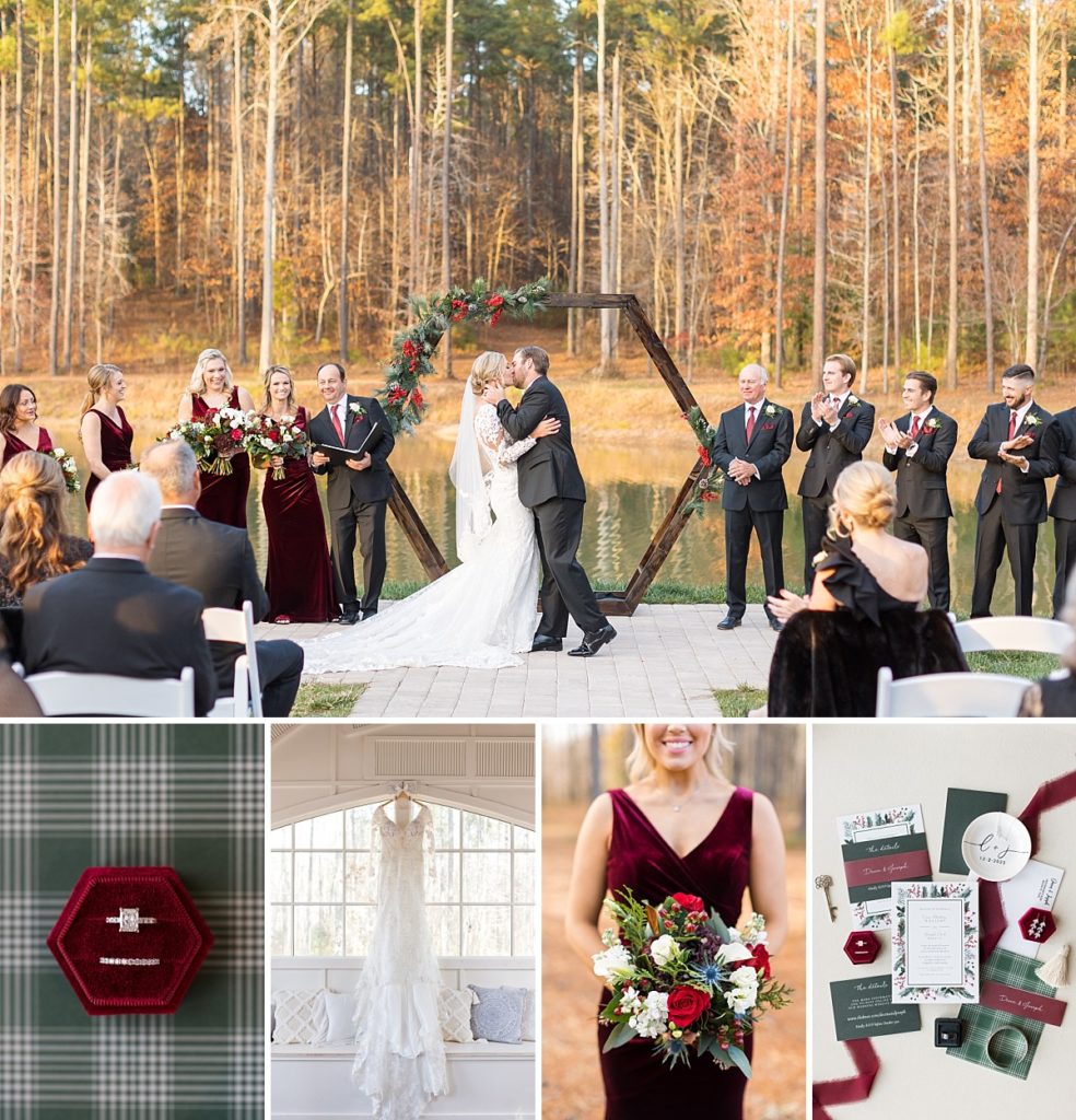 Christmas Wedding at Pinehill Pavilion | Raleigh NC Wedding Photographer 