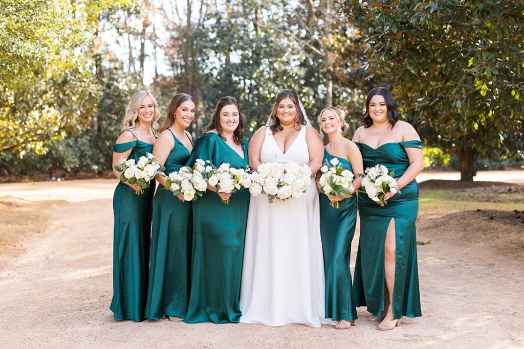 Emerald Bridesmaid dress inspiration | Emerald Christmas Wedding at The Sutherland Estate | Raleigh NC Wedding Photographer