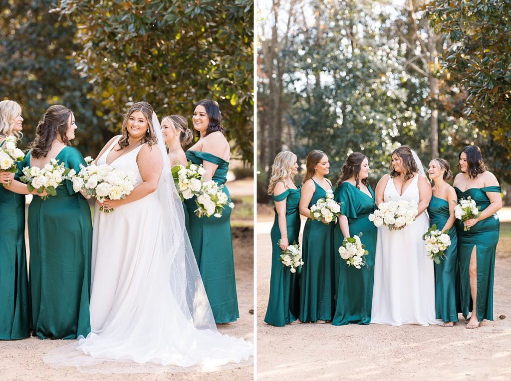 Bridal party | Emerald Christmas Wedding at The Sutherland Estate | Raleigh NC Wedding Photographer