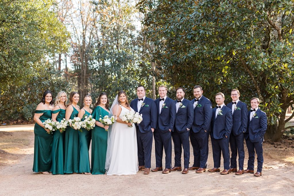 Wedding party | Emerald Christmas Wedding at The Sutherland Estate | Raleigh NC Wedding Photographer