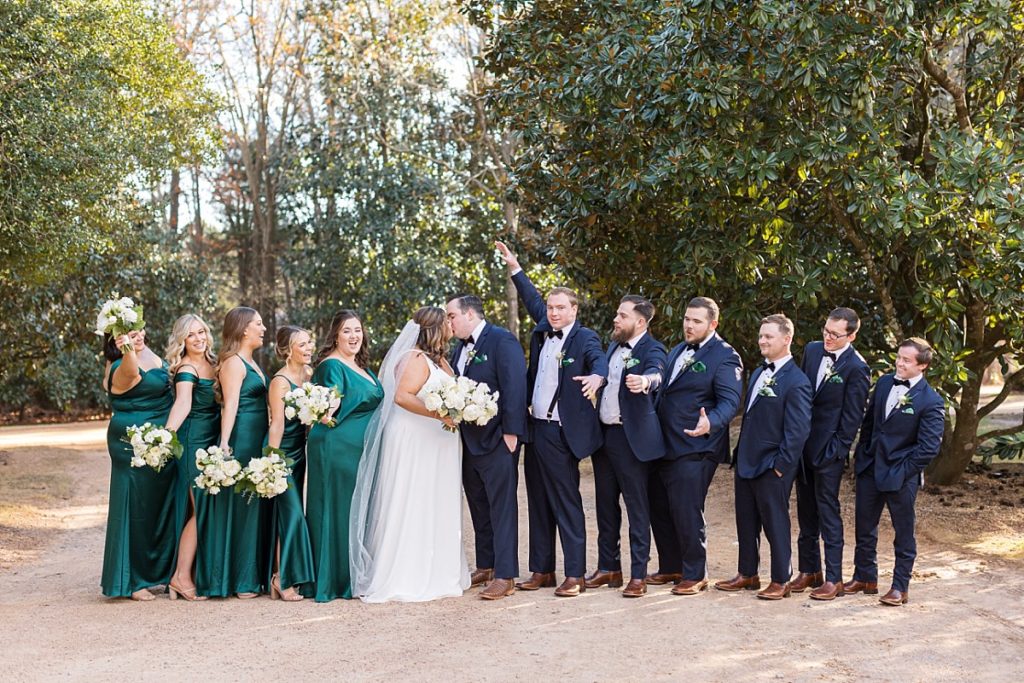 Wedding party Emerald Christmas Wedding at The Sutherland Estate | Raleigh NC Wedding Photographer