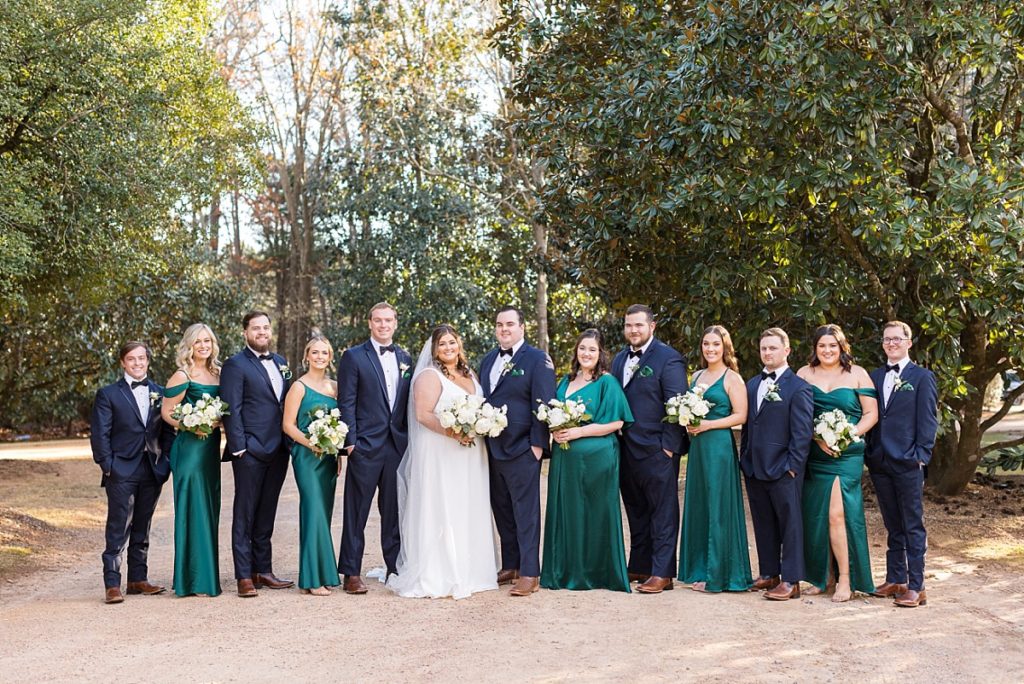 Wedding party | Emerald Christmas Wedding at The Sutherland Estate | Raleigh NC Wedding Photographer