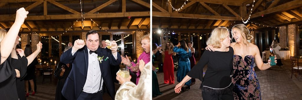 Groom dancing | Emerald Christmas Wedding at The Sutherland Estate | Raleigh NC Wedding Photographer