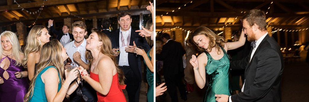 Guests dancing at the wedding | Emerald Christmas Wedding at The Sutherland Estate | Raleigh NC Wedding Photographer