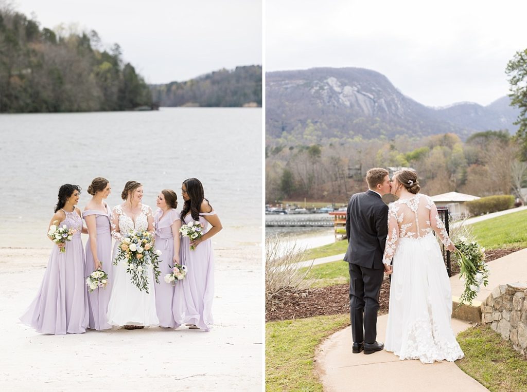 Bridal party in purple | Raleigh NC wedding photographer
