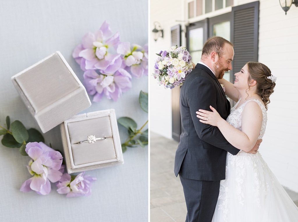 Lilac wedding flowers & spring bride and groom | Raleigh NC wedding photographer