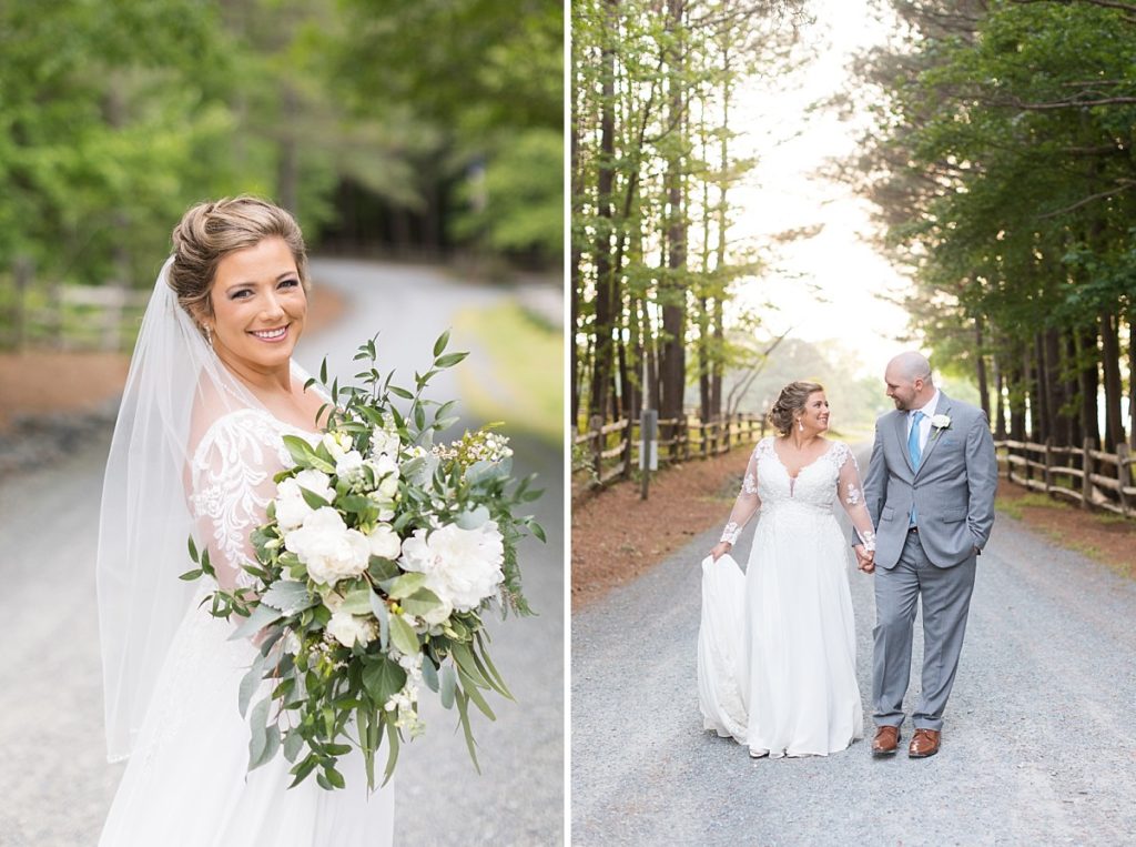 White peony and hydrangea white bouquet inspiration | Raleigh NC wedding photographer 