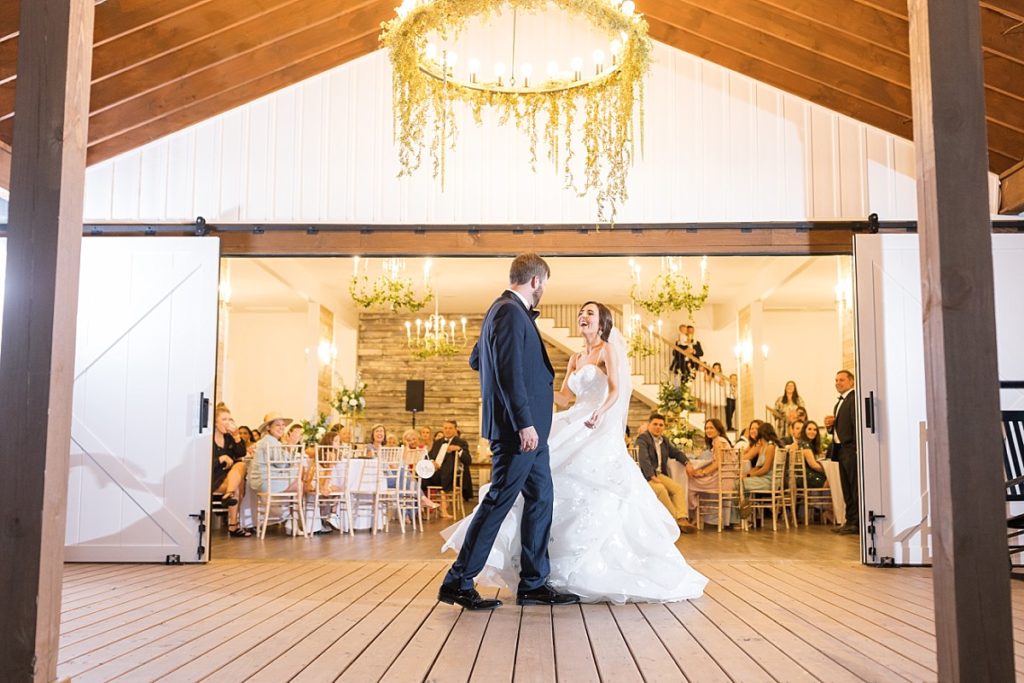 bride and groom dancing | modern barn wedding venue in raleigh nc | Raleigh NC wedding photographer