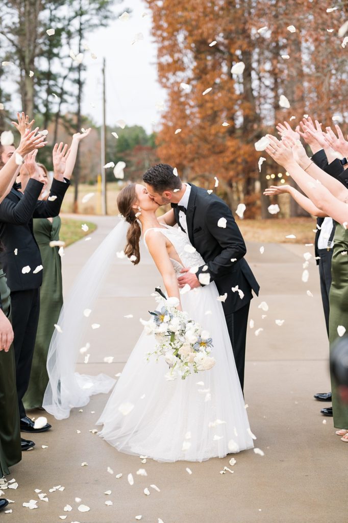flower petal exit |  Raleigh wedding photographer