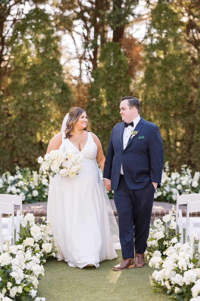 All white wedding flowers | Raleigh NC wedding photographer 