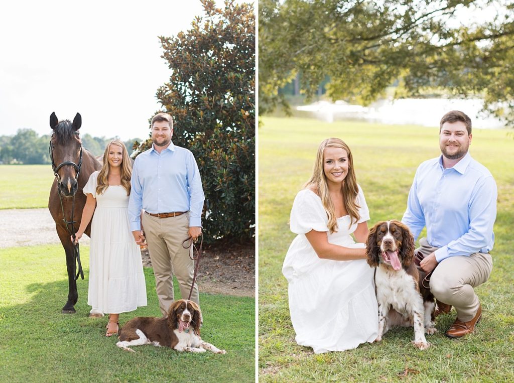 Engagement photos with Dog and Horse 