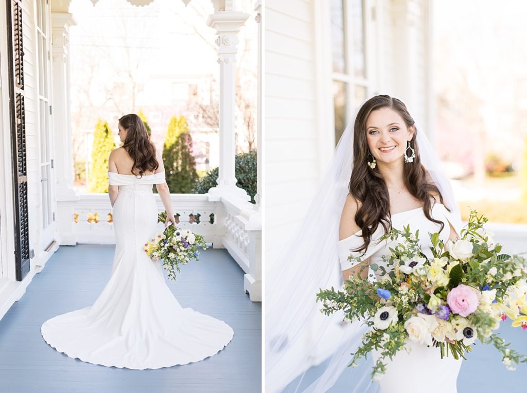 Bride wedding dress inspiration | Bridal Portraits at Merrimon-Wynne | Raleigh NC Wedding Photographer | Bridal Portrait Photographer