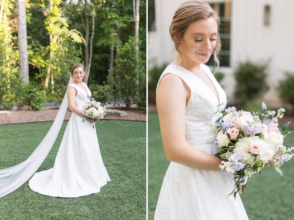 Bridal portraits with and without veil | Bridal Portraits at Carolina Grove | Raleigh NC Wedding Photographer  