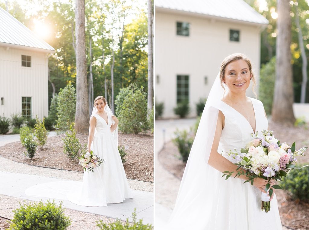 Outside bridal portraits with veil | Bridal Portraits at Carolina Grove | Raleigh NC Wedding Photographer 