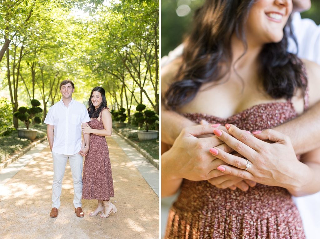engagement photo outfit ideas for garden engagement | Duke Gardens engagement photos | Raleigh NC wedding photographer 