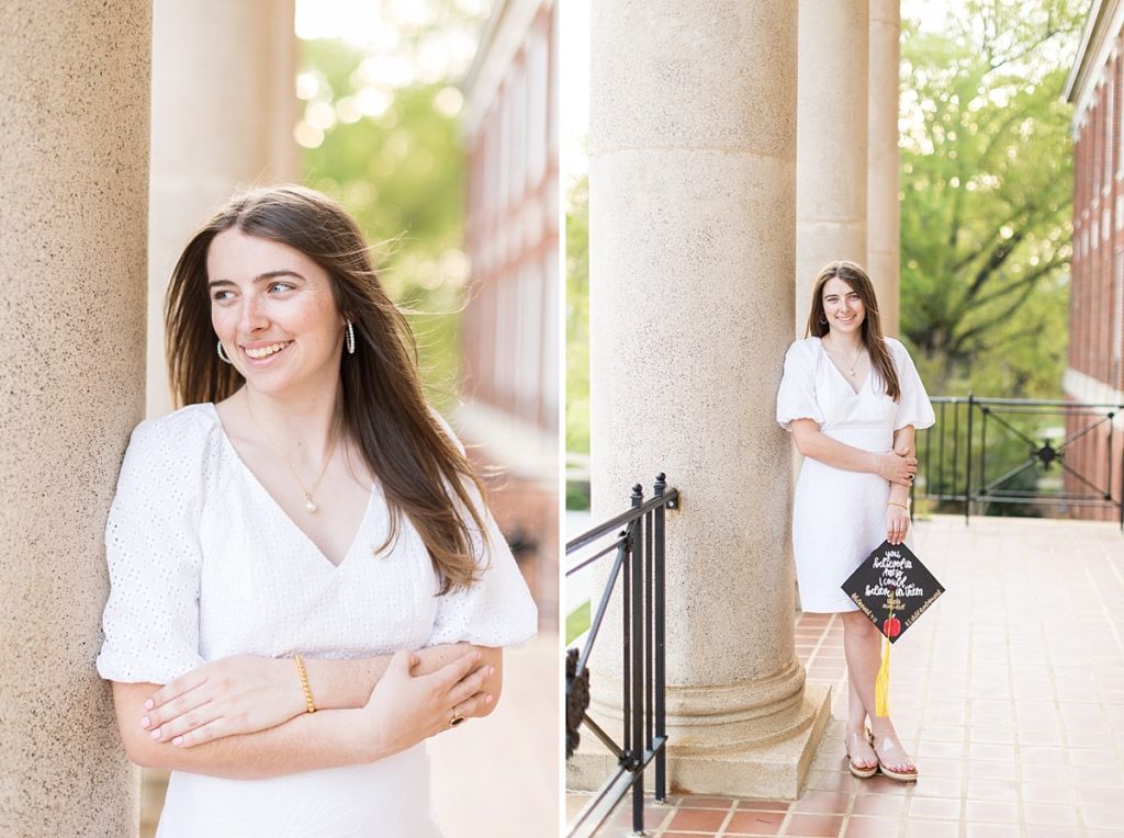 Graduation outfit inspiration | Grad photos by column | Meredith College Grad | Raleigh Senior Photographer