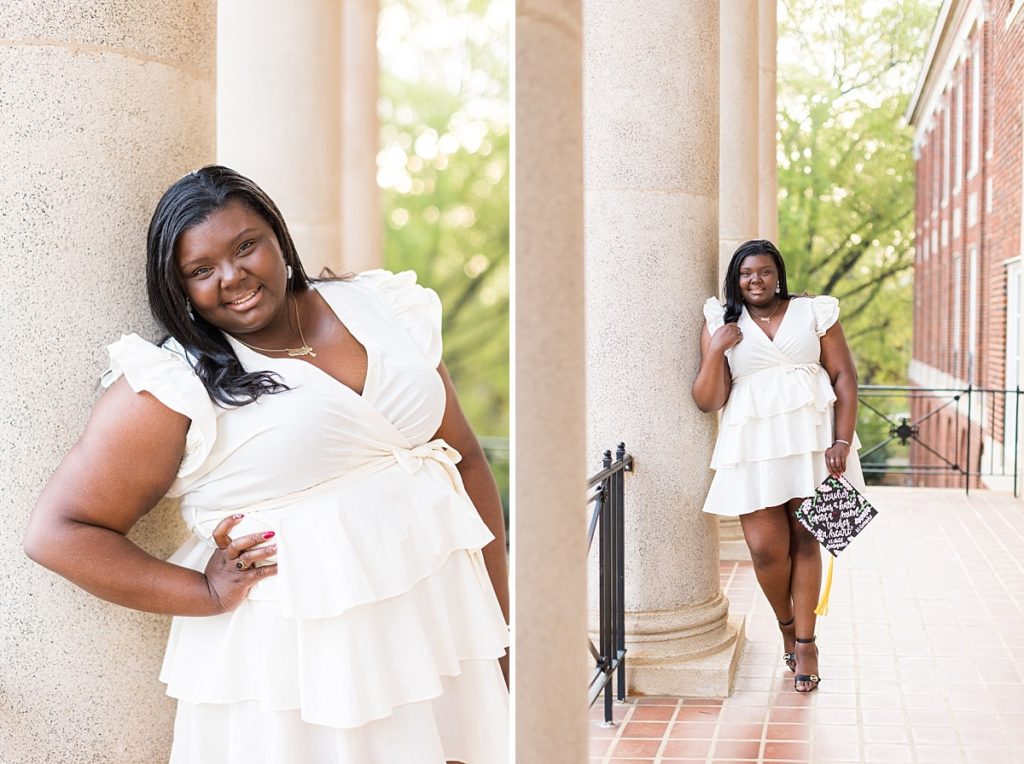 Graduation outfit inspiration | Grad photos by column | Meredith College Grad | Raleigh Senior Photographer