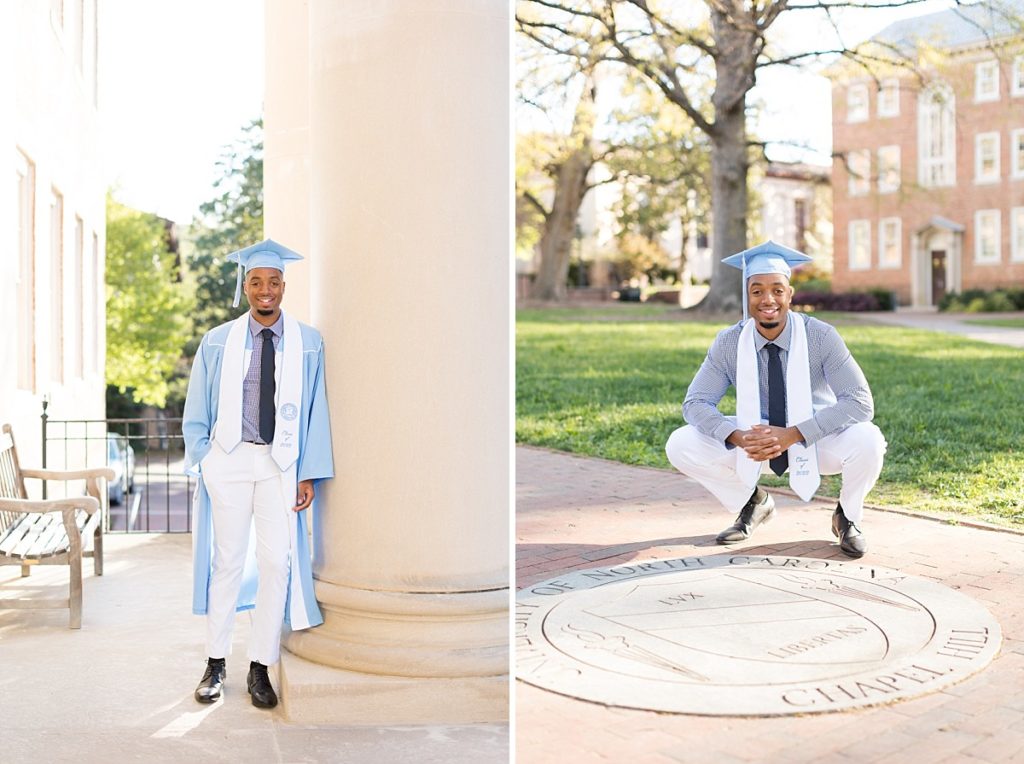 Graduation photos at UNC with the seal | Raleigh Senior Photographer | Chapel Hill Senior Photographer