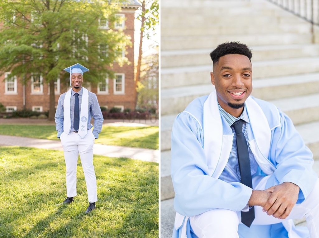 Graduation photos on the quad | Raleigh Senior Photographer | Chapel Hill Senior Photographer
