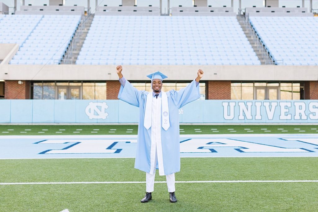 UNC Grad Photos at Kenan-Memorial Stadium| Raleigh Senior Photographer | Chapel Hill Senior Photographer