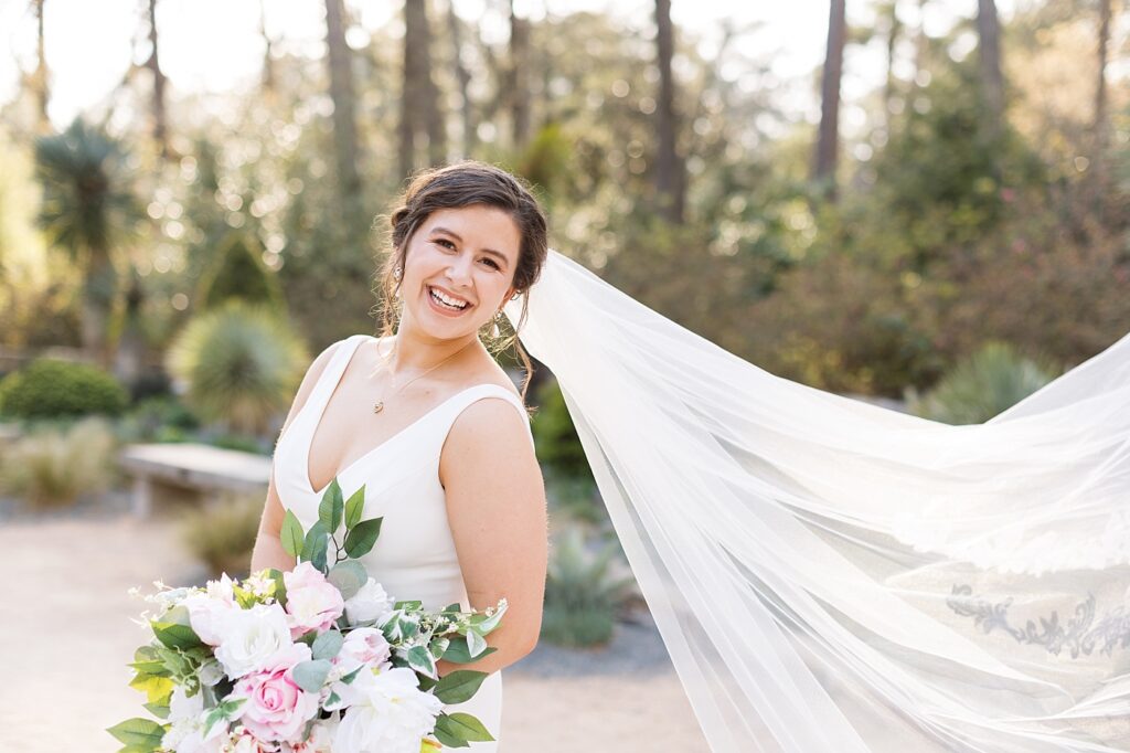 Bride's veil details | Bridal Portraits at Duke Gardens | Raleigh NC Wedding Photographer | Bridal Portrait Photographer