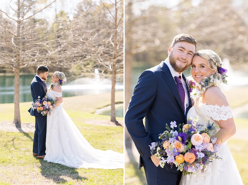 Bride and groom wedding photo inspiration | Tangled Inspired Spring Wedding at Walnut Hill | Raleigh NC Wedding Photographer