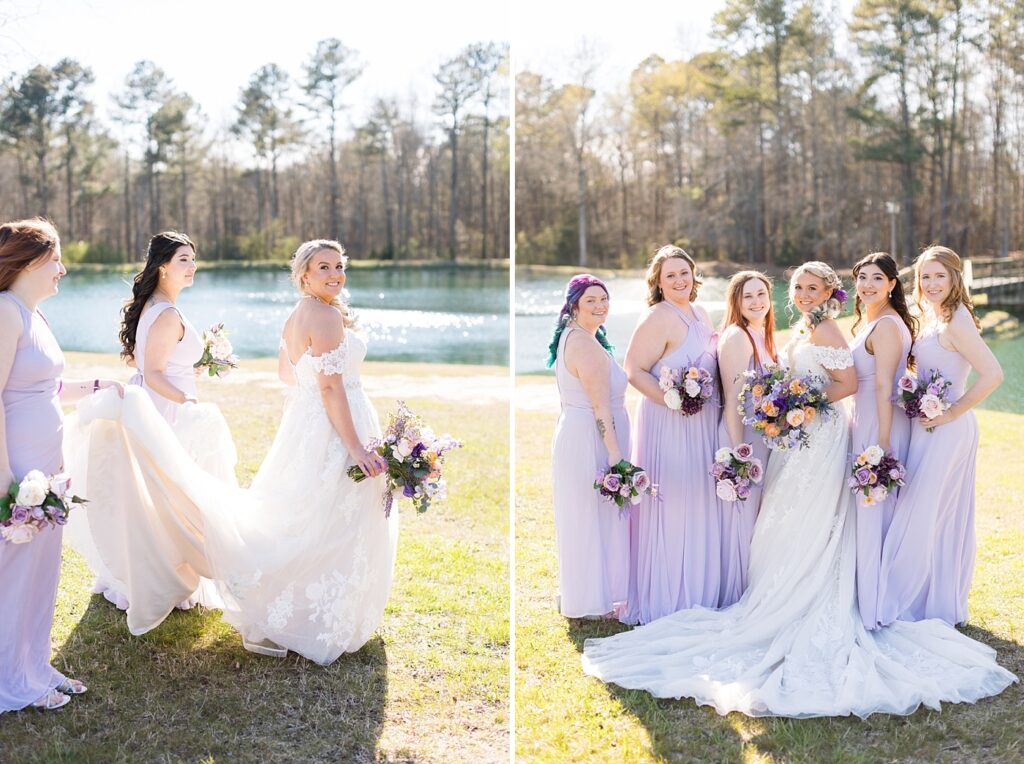 Bride with bridesmaids | Tangled Inspired Spring Wedding at Walnut Hill | Raleigh NC Wedding Photographer