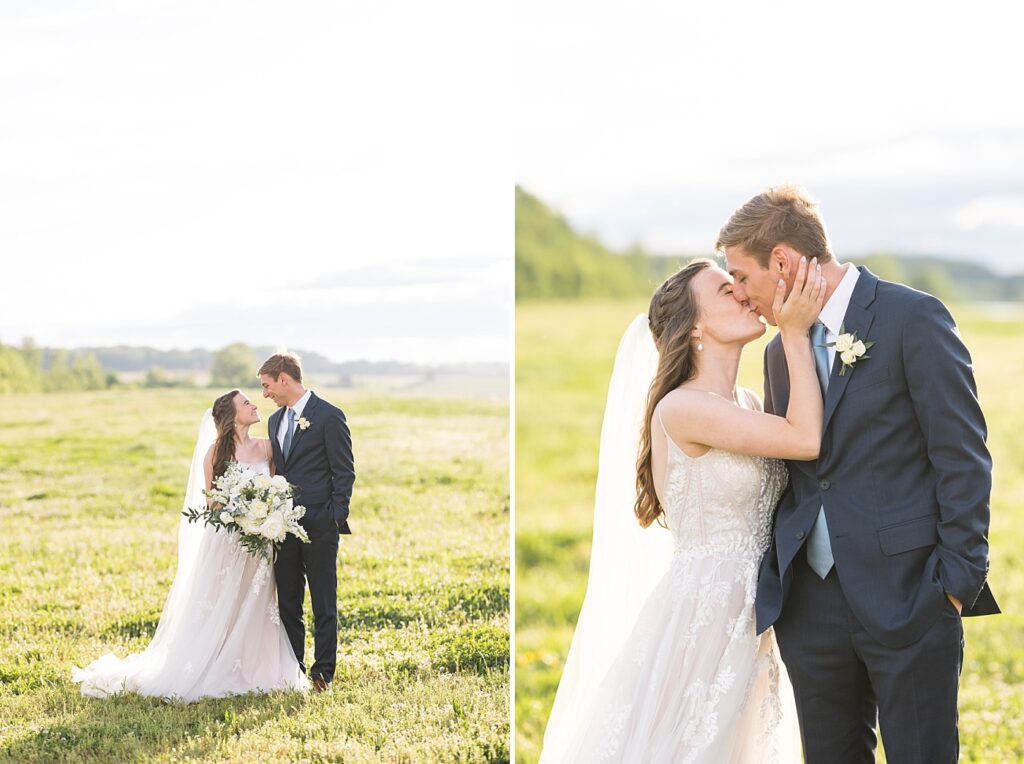 Bride and groom embracing outside barn | Amazing Graze Barn Wedding | Amazing Graze Barn Wedding Photographer
