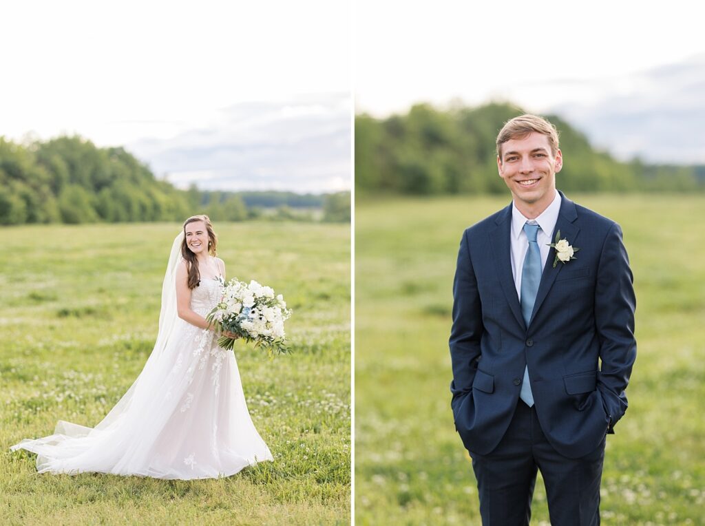 Self-portraits of bride and groom outside | Amazing Graze Barn Wedding | Amazing Graze Barn Wedding Photographer