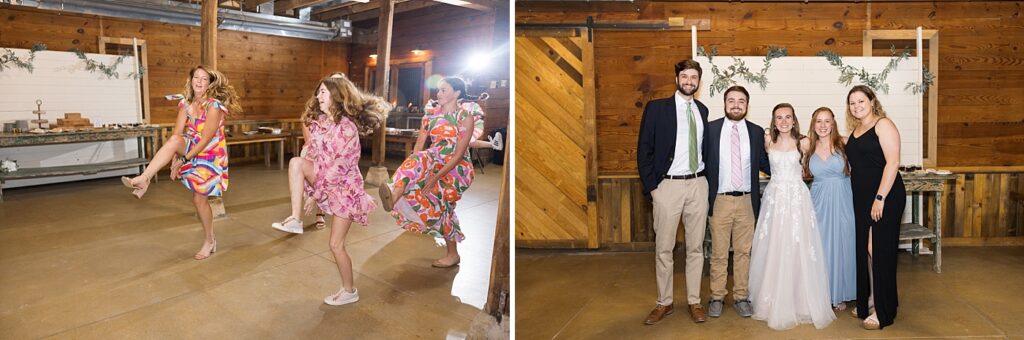 Wedding guests dancing on dance floor | Amazing Graze Barn Wedding | Amazing Graze Barn Wedding Photographer