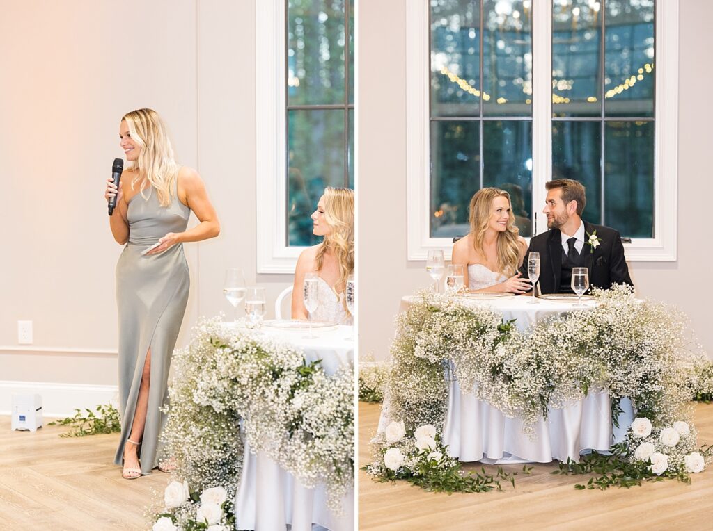 Bride's sister giving toast during reception | The Bradford Wedding | The Bradford Wedding Photographer 