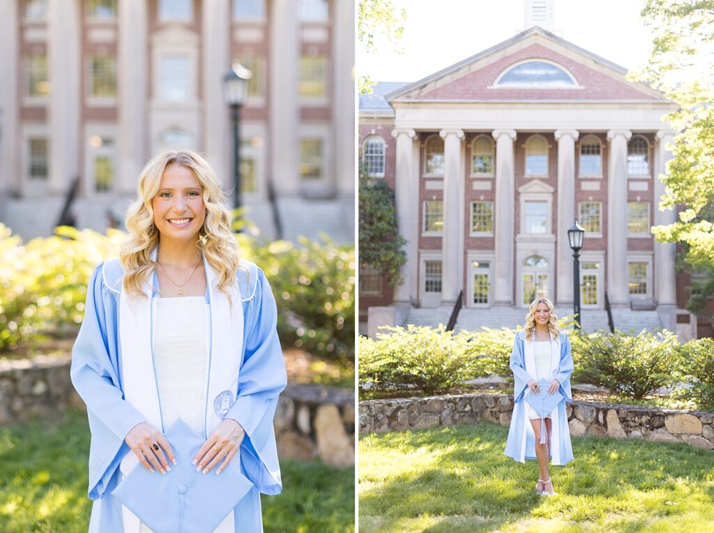 Graduation photos in front of Wilson Library | Raleigh Senior Photographer | Chapel Hill Senior Photographer