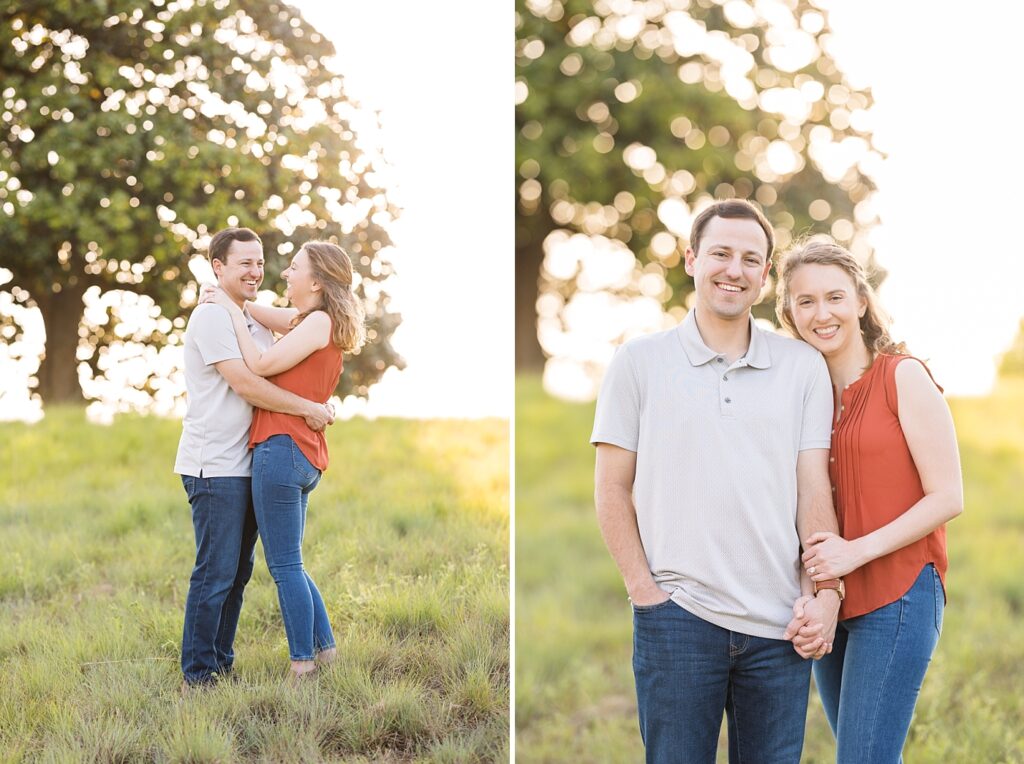 Bold colors and jeans for Spring engagement photoshoot | Raleigh NC Engagement Photographer | Raleigh NC Museum of Art Engagement Session
