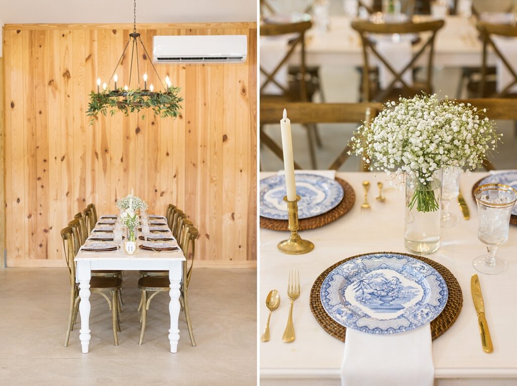 Classic blue and white wedding décor | The Evermore Wedding | The Evermore Wedding Photographer | Raleigh NC Wedding Photographer
