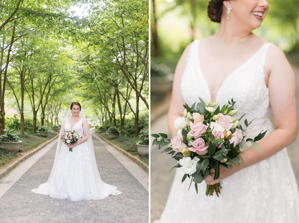 Bride wedding dress inspiration | Bridal Portraits at Duke Gardens | Raleigh NC Wedding Photographer | Bridal Portrait Photographer