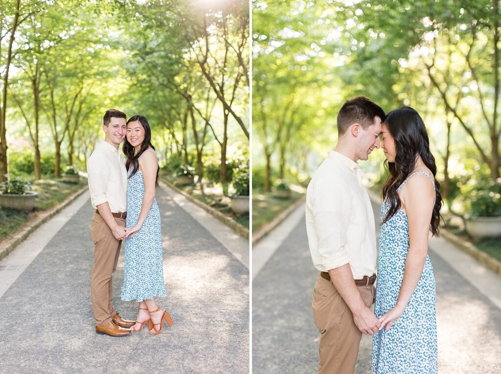 Spring Engagement photo poses | Duke Gardens engagement photos | Raleigh NC wedding photographer 